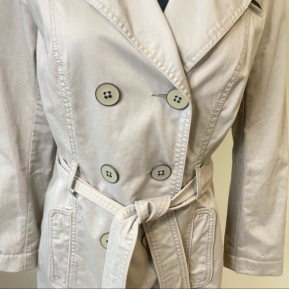 Beautiful Beige Tailored Trench Coat 100% Cotton Just Jeans Size 8 - Picture 4 of 10